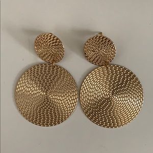 Gold medallion earrings